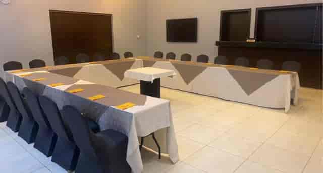U-shape boardroom at Amber Residence GRA Ikeja for corporate meetings and professional workshops.