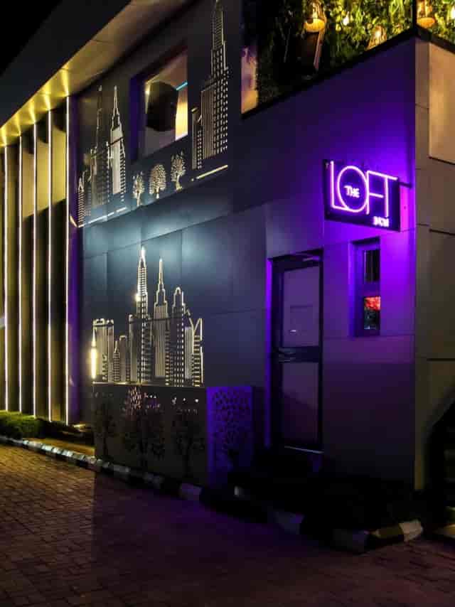 The Loft Ikoyi bar with neon lighting for networking receptions and corporate events.