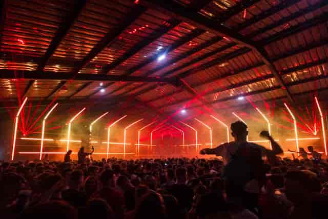 Royal Highland Centre exhibition hall with immersive lighting for corporate events and conferences.