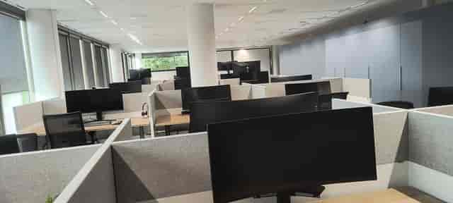 Modern office space in The Mark featuring open layout for corporate meeting event venue rentals.