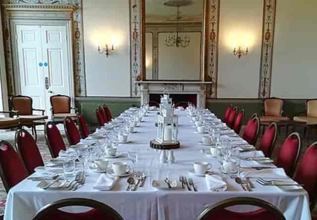 Boardroom setup at Kingston Maurward venue for formal corporate meetings and upscale events.