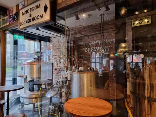 Industrial-chic Locker Room at St Andrews Brew House for networking receptions and brewery tours.