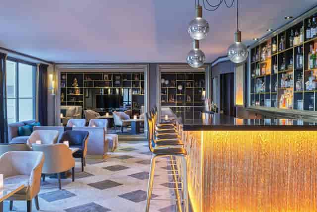 Sophisticated hotel lounge for VIP networking and corporate reception in Cannes.