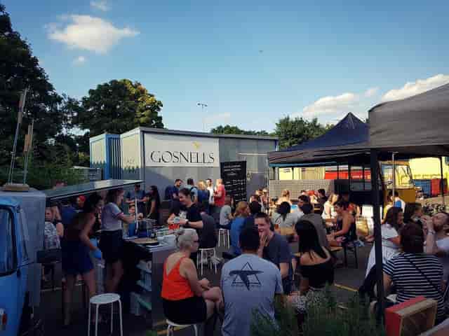 Pop-up food truck bar in Gosnells with communal seating for outdoor events and festivals.