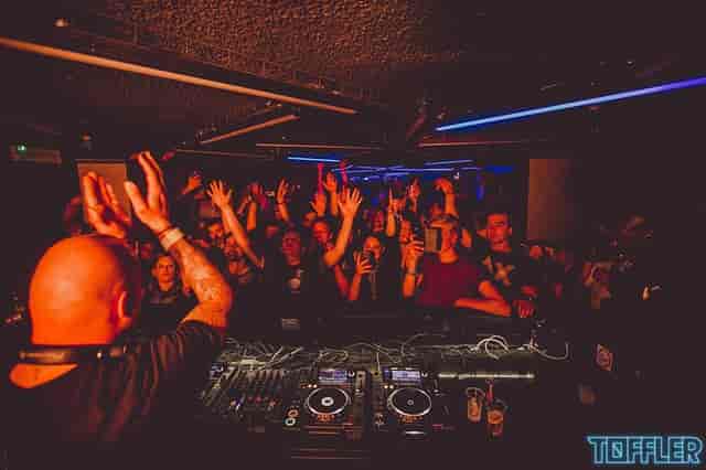 TOFFLER main club area with immersive AV production for high-energy nightlife and event activation.