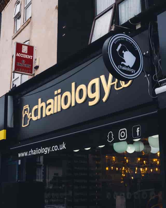 Chaiiology restaurant interior, modern aesthetic for beverage pop-up events and social gatherings.