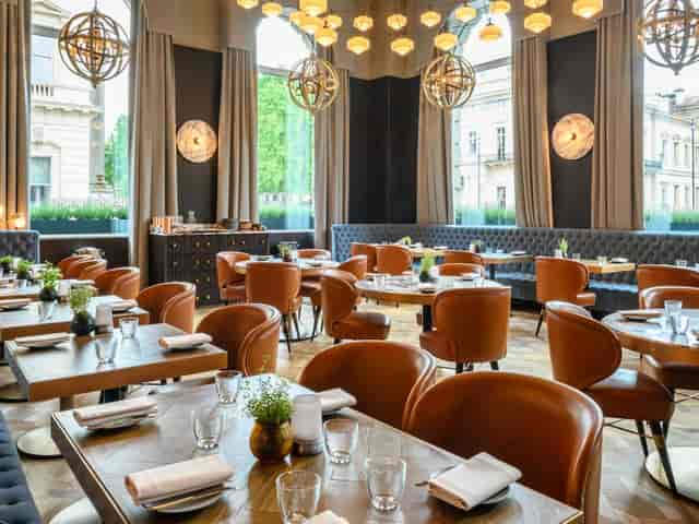 Stylish dining space in Sofitel London St James for elegant events and networking.
