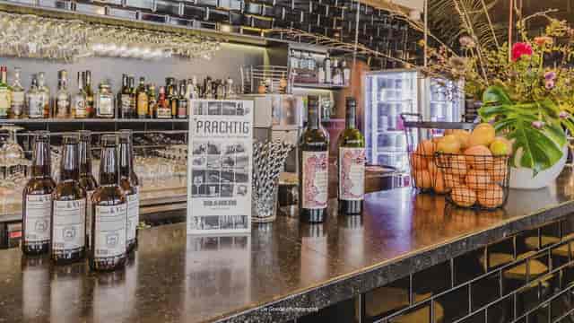 Branded wine bar for corporate networking reception and social mixer events.