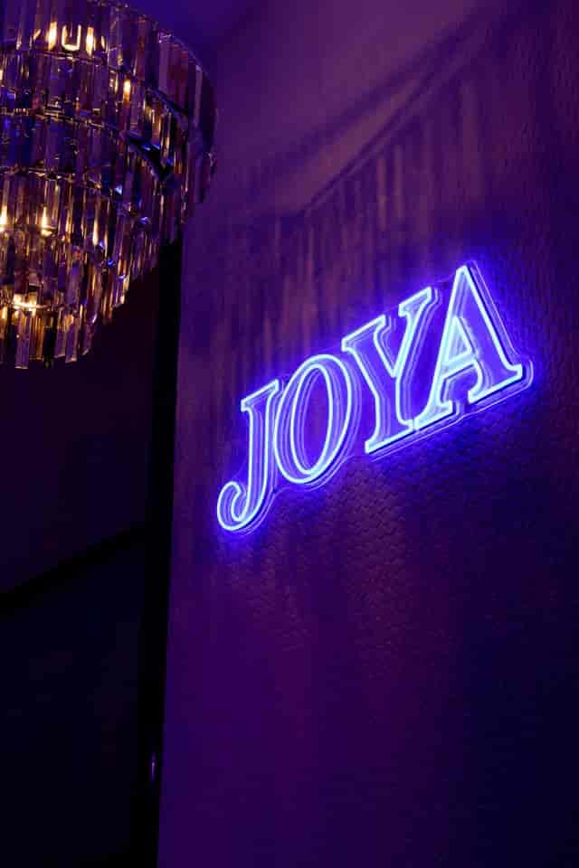 JOYA restaurant neon sign for social media photo booth event and brand activation.