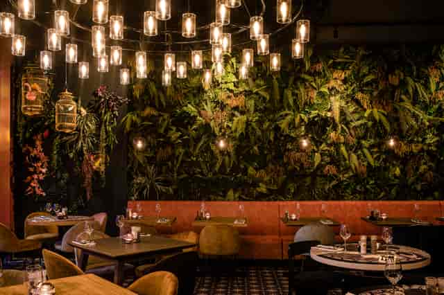 Humphrey's Restaurant with living wall for upscale VIP dinner and networking event.