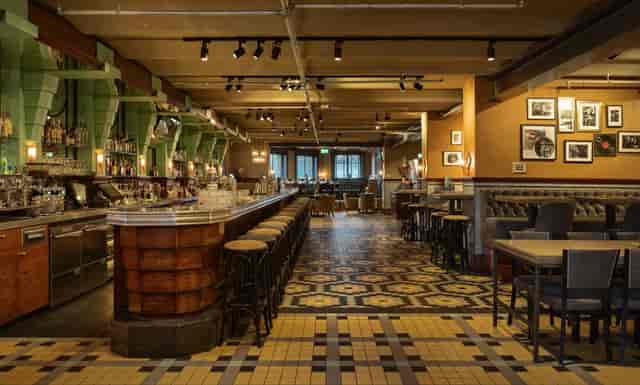 NY Basement event venue: modern bar lounge for intimate corporate receptions and mixer events.