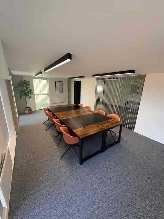 Boardroom at Banning Street: modular tables for professional team strategy meetings.