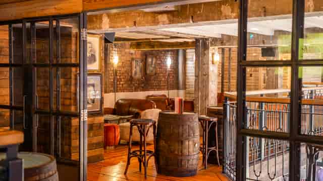 Ludwig's Tavern at Albert's Schloss: rustic networking space for VIP events and cocktail parties.
