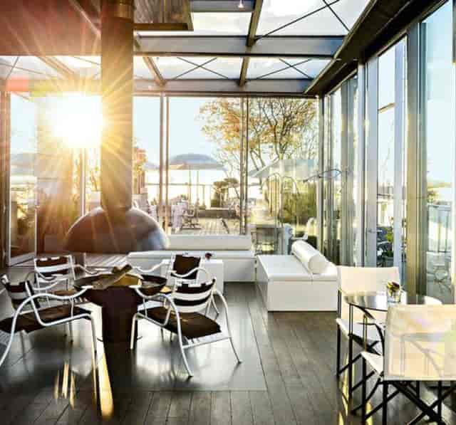 High-end sunlit lounge for VIP networking and upscale cocktail receptions.