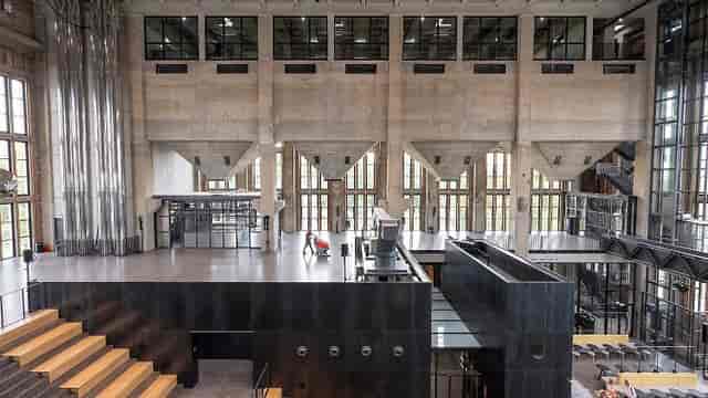 Panorama venue at Bergson Kunstkraftwerk: industrial-chic keynote stage and event space.