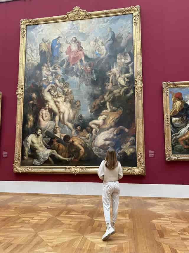 Alte Pinakothek entrance hall with large-scale art, perfect for premium event venue photography.