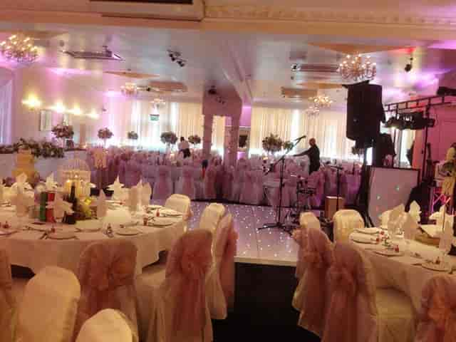 Banquet hall at The Penridge Suite, elegant setup for weddings and formal events.
