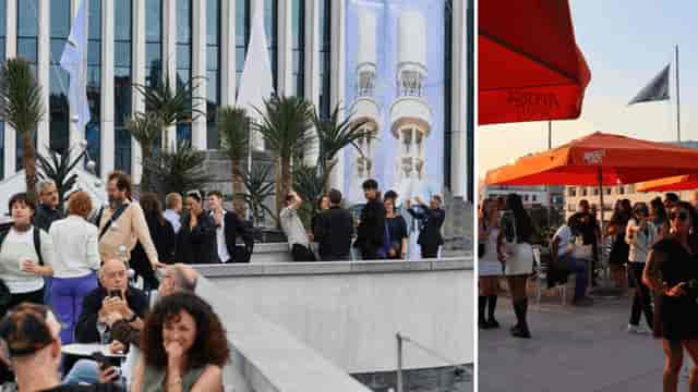 Bozar Rooftop networking reception with lounge areas for corporate events and business mixers.