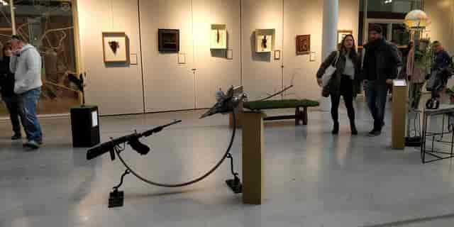 Corporate reception venue at MEET 26 THREE with gallery art for networking events.