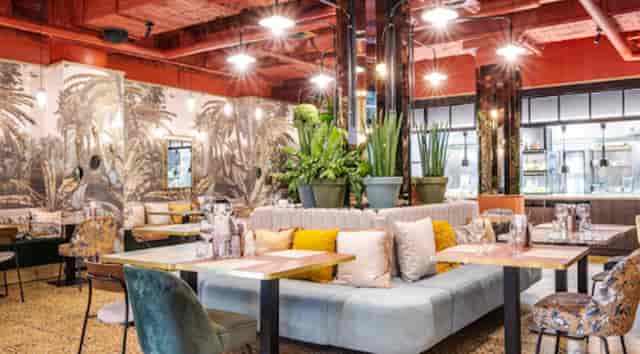 Modern lounge seating at SERRA Garden Kitchen; ideal for boutique VIP dinners and networking.