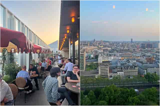 Tope rooftop venue in The Hoxton, Brussels, ideal for networking and cocktail receptions.