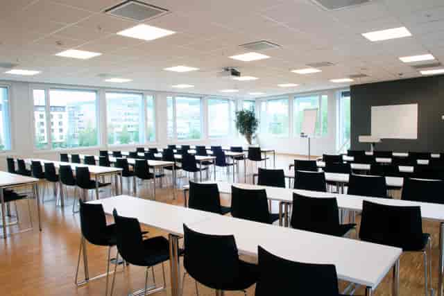 Hagen 4 classroom setup at Oslo Science Park for corporate training and educational seminars.