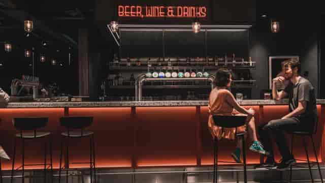 Modern Reston bar for professional conference networking and corporate event breakout sessions.