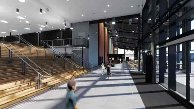 Plenary Hall, Oslofjord Convention Center with tiered seating for conferences and events.