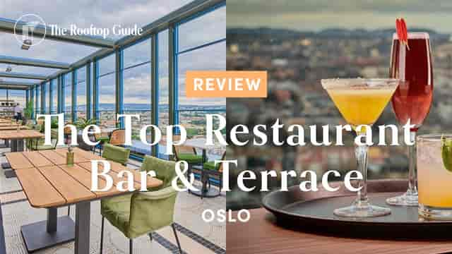 High-end rooftop terrace in Oslo with skyline views for corporate networking and cocktail events.