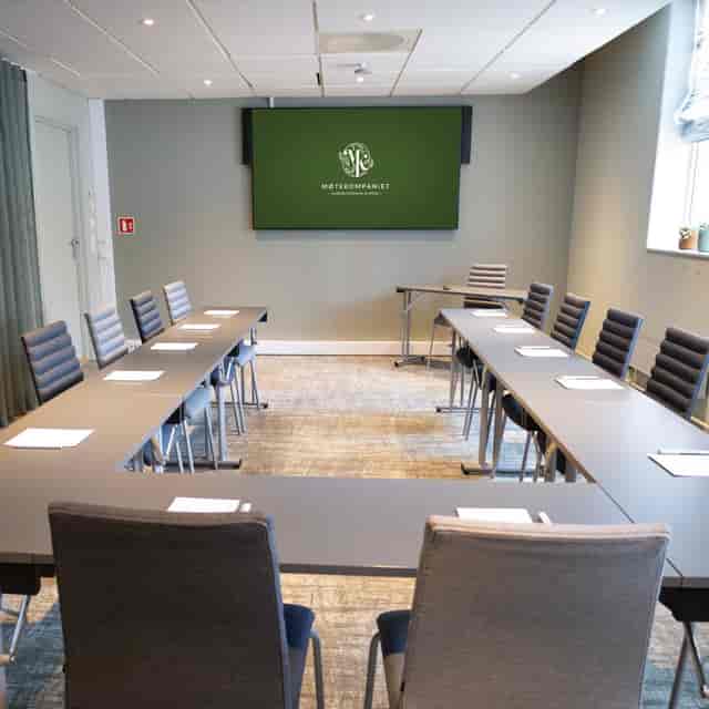 U-shape conference room at Christiania Qvartalet Møtesenter for workshops and board meetings.