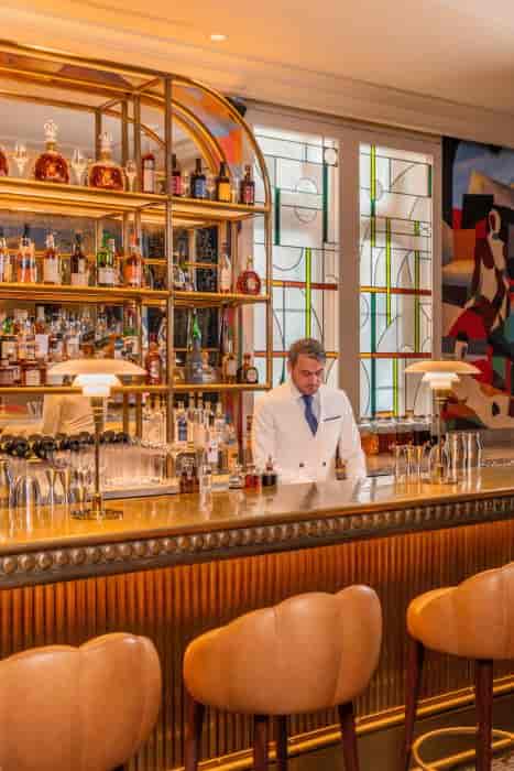 Sophisticated Bar Magritte interior for upscale evening receptions and VIP networking events.