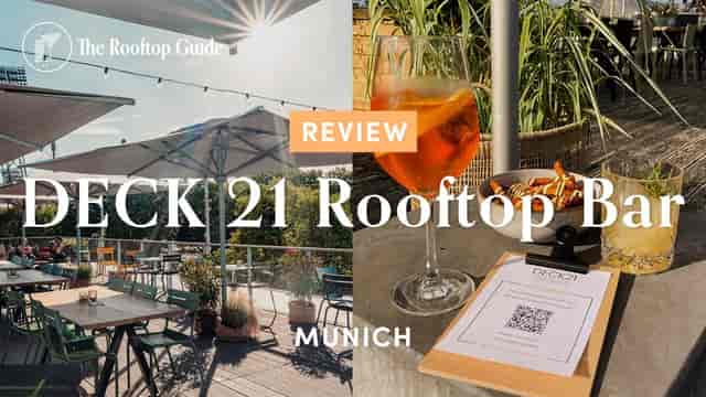 DECK21 rooftop bar with outdoor seating for networking mixers and corporate events.