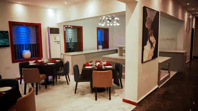 Contemporary event space at Empresa Hotel & Spa with modular seating for corporate brand activations.