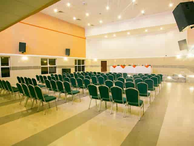 Banqueting Hall theater setup for corporate seminars and training events at Lagos Airport Hotel.