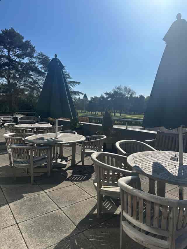 York Golf Club dining room terrace for corporate breakout spaces and outdoor networking events.