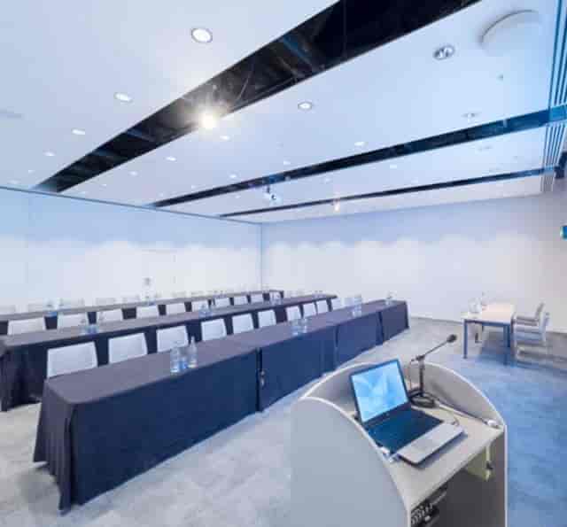 Modern conference room in SEC Glasgow, ideal for meetings and presentations.