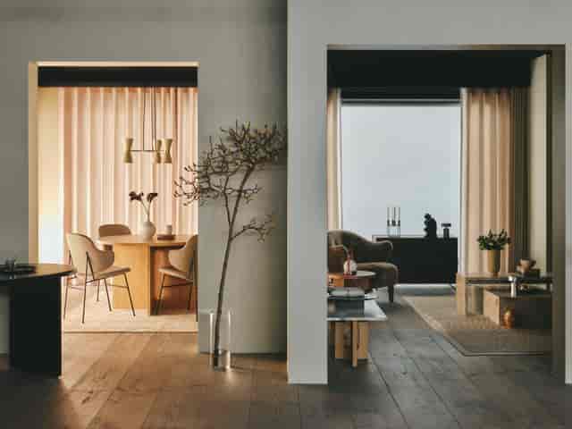 Audo Copenhagen café: sophisticated breakout space for VIP networking and luxury client meetings.