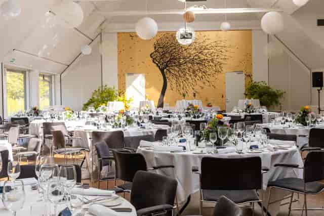 Hven meeting room at Rungstedgaard with feature wall for corporate conferences and banquets.