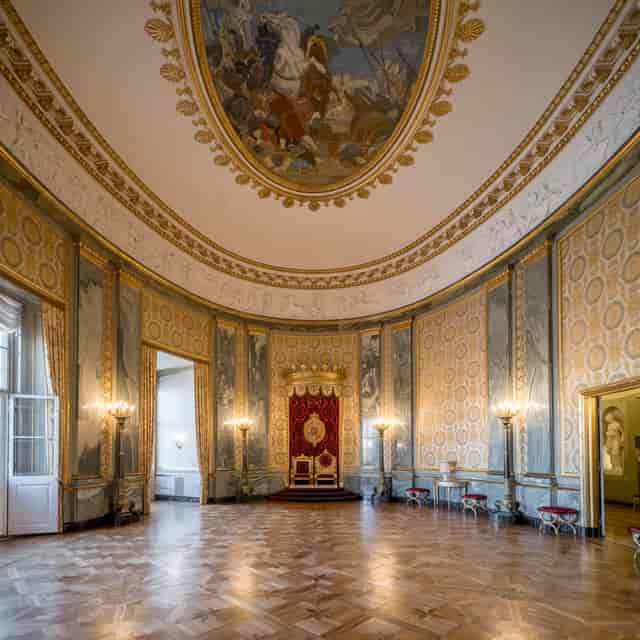 Ornate Prinsessegemakket at Christiansborg Slot, historic gala and VIP dinner venue.