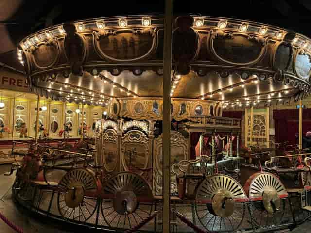 Vintage carnival carousel at The Venetian Rooms, perfect for immersive events and brand activations.