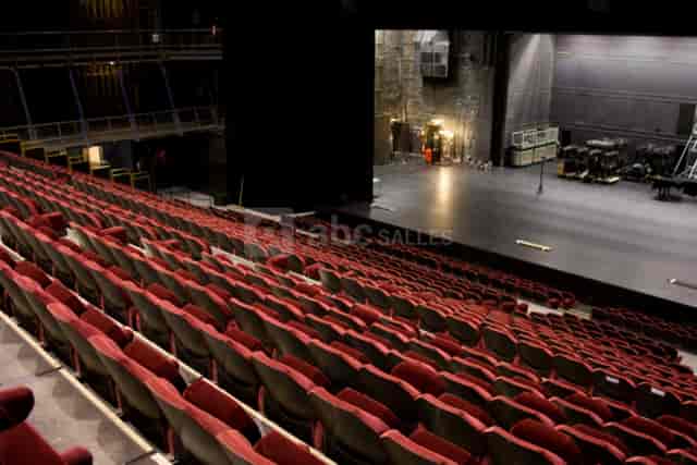 Salle Jean Vilar theater with raked seating, ideal for plenary sessions and keynote events.