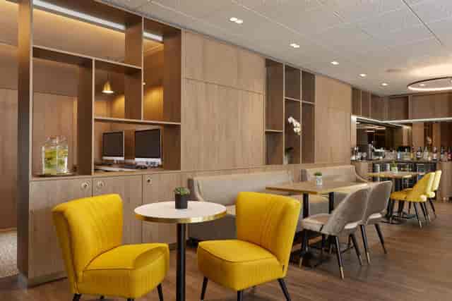 Modern Auteuil Tour Eiffel terrace breakout space for networking and corporate events.