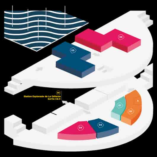 Marco Marco Oxygen La Défense venue map: event traffic flow and session zones guide.