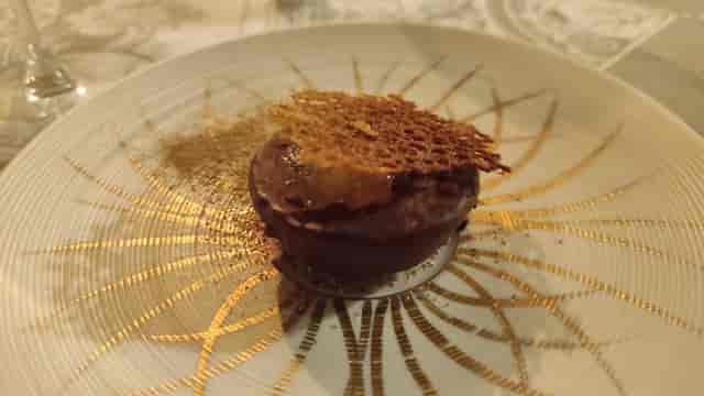 Plated dessert at Jeu de Paume 1 & 2 for gala dinner and executive board catering.
