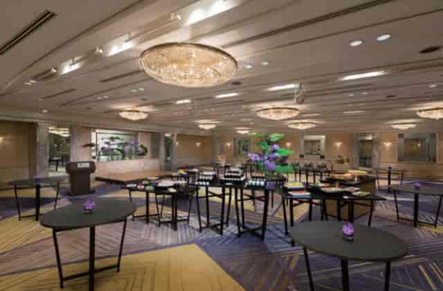 Crystal Room ballroom at Hyatt Regency Tokyo, set for a networking reception and corporate event.