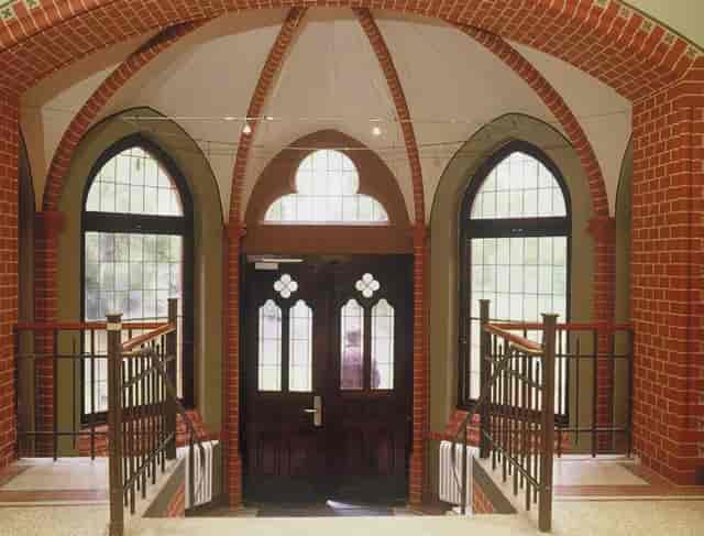 Great Hall at Hotel MutterHaus Düsseldorf: historic vestibule for event registration and cocktails.