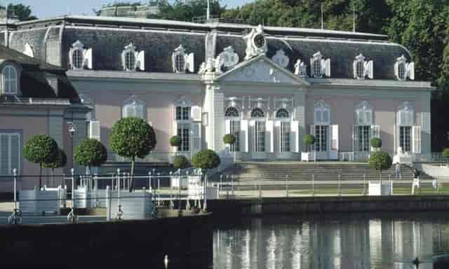 Schloss Benrath palace terrace: historic waterside venue for gala and corporate events.
