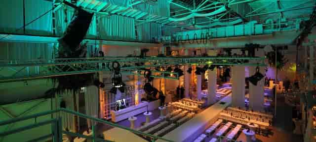LOFTHAUS industrial event venue with catwalk and truss rigging for corporate events and fashion shows.