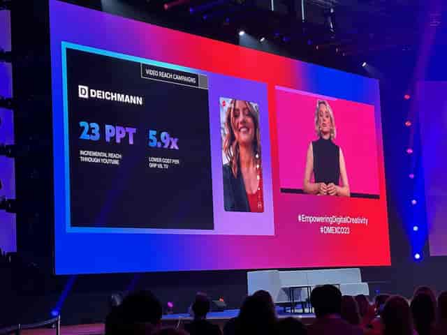 DMEXCO 2023 Innovation Stage with massive LED backdrop for keynote presentations and marketing events.