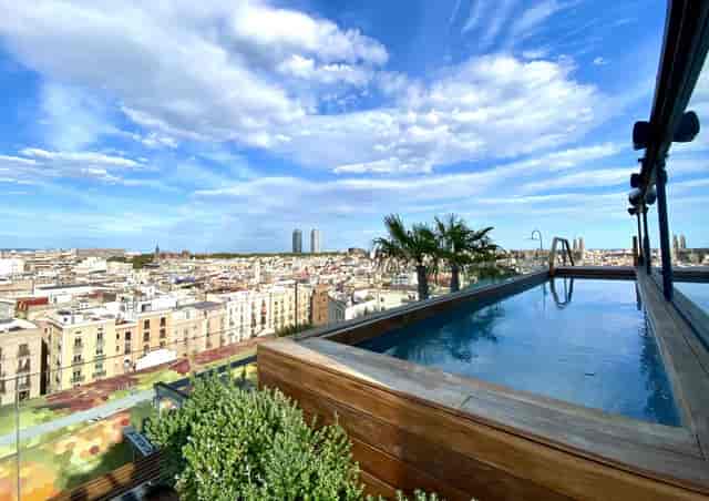 The ROOF infinity pool at The Barcelona EDITION, ideal for upscale cocktail and incentive events.